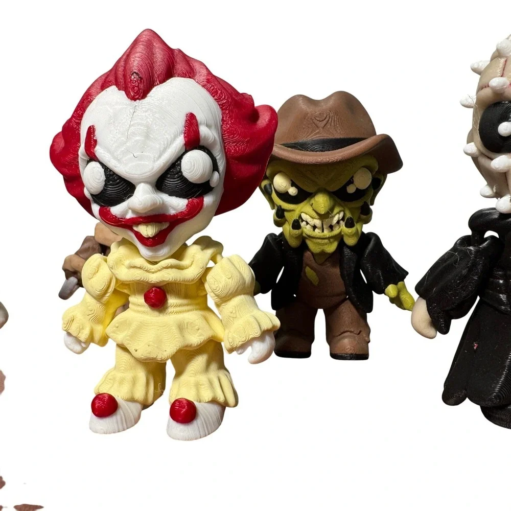 Horror Movie Figure 3D Printed Pennywise Pinhead Freddy Candyman Klown‎ 4in